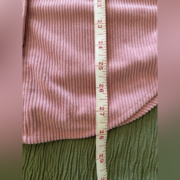 Corduroy style shacket long sleeve button down top - Picture 8 of 8